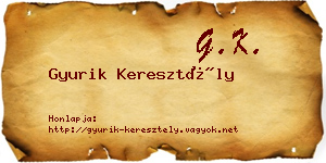 Gyurik Keresztély névjegykártya